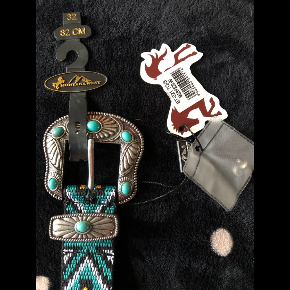 - New with tags "Montana West Belt" Aztec, rhinestones, turquoise m…